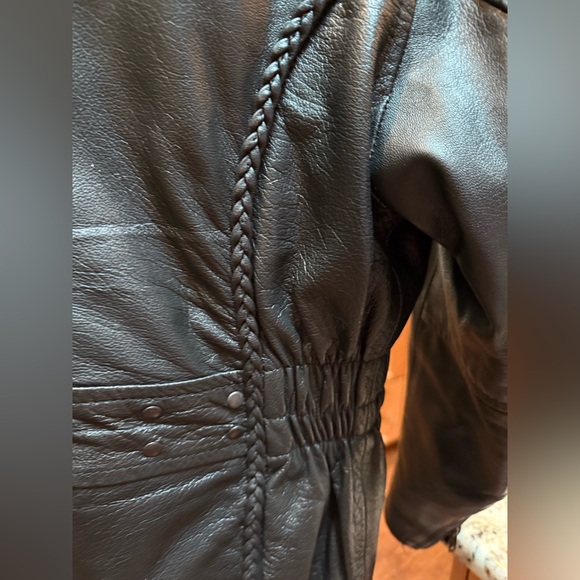Allstate Leather Black Motorcycle Riding Jacket. Size Small. EUC. Zip out liner. - Picture 12 of 14